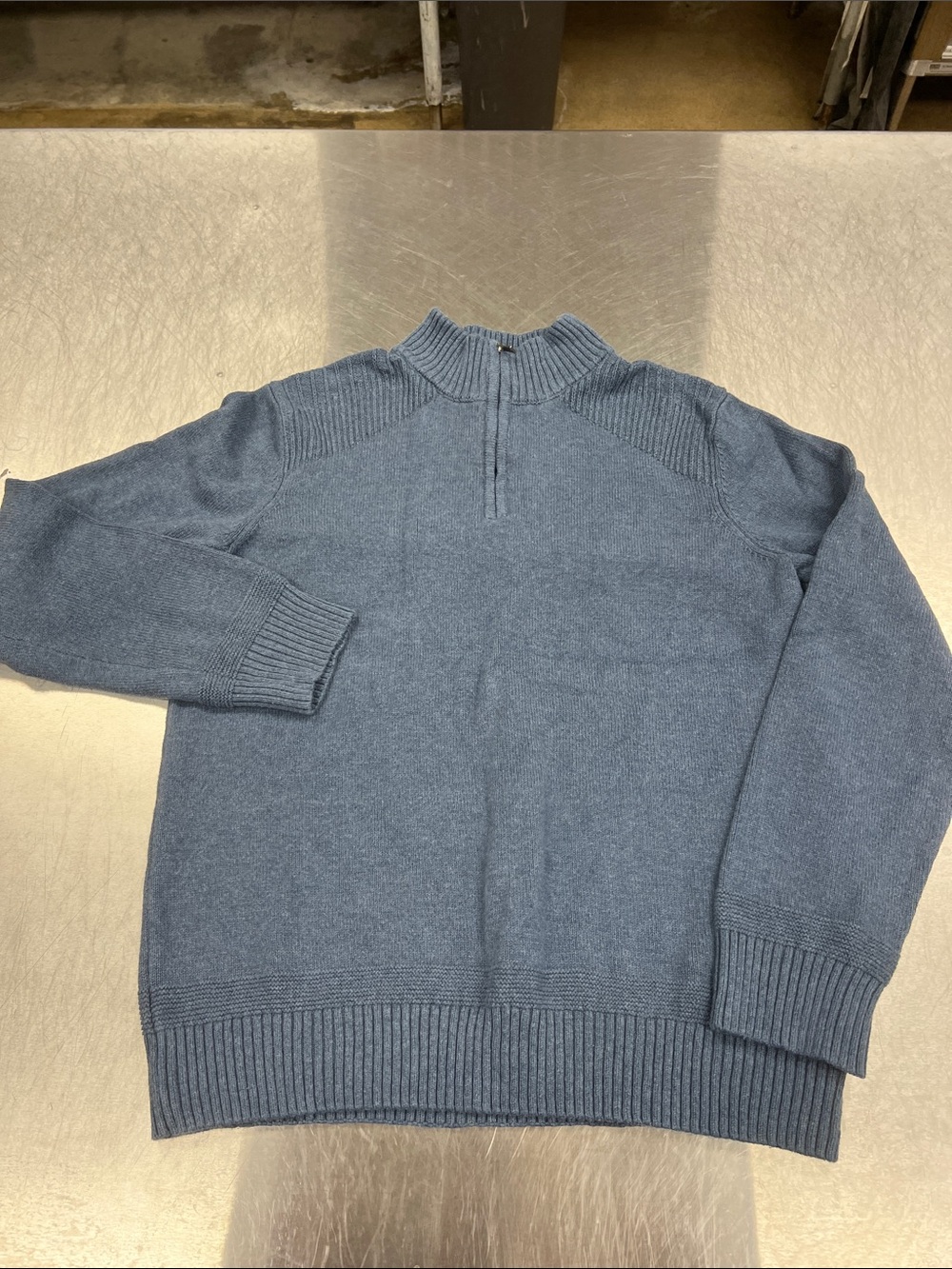 Hawker Rye Cotton Men's Light Blue Half-Zip Knit Sweater